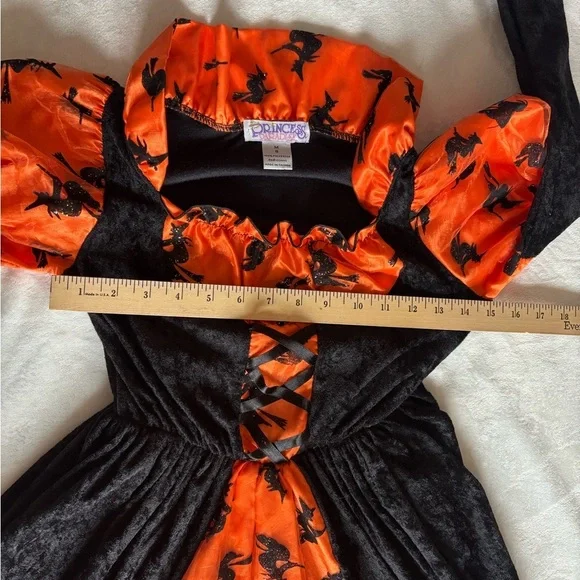 Halloween Princess Paradise Orange Black Witch Costume Size M (8) Vintage - Picture 7 of 12